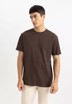Defacto Homem Moda Decote Em V Camiseta Para Homem Casual Cor Sólida
