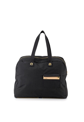 satana black satana Hydrangea Foldable travel bag-Black B5224ACE349E26GS_1
