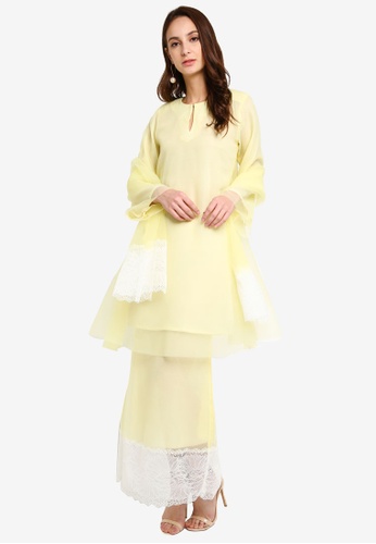 Ballerina Tart Nenas Kurung from GHAANIA in White