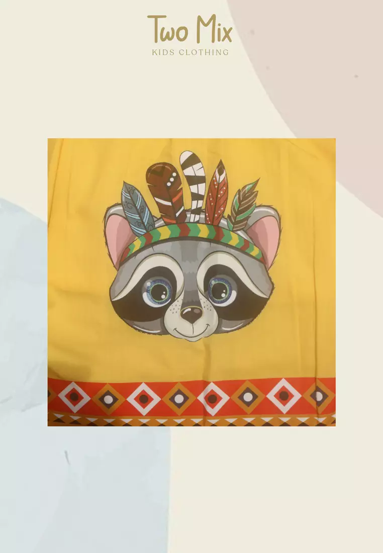 Two Mix Dress Anak Perempuan  - Gaun Anak Bahan Katun usia 1-12 tahun 4212