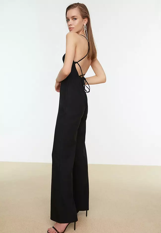 Open Back Knitted Jumpsuit