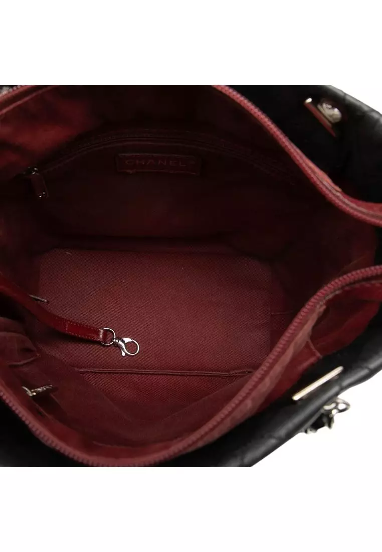 Pre-Loved Chanel Small Quilted Aged Calfskin Cotton Club Tote