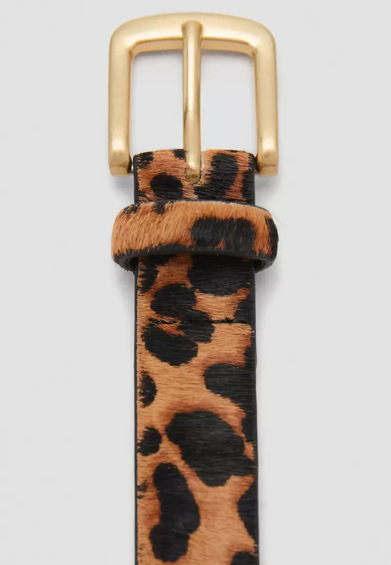 Animal Print Leather Belt