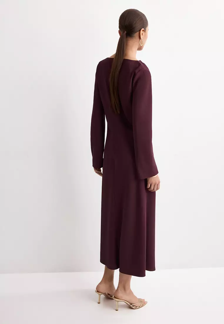 Long Dress With Draped Neck