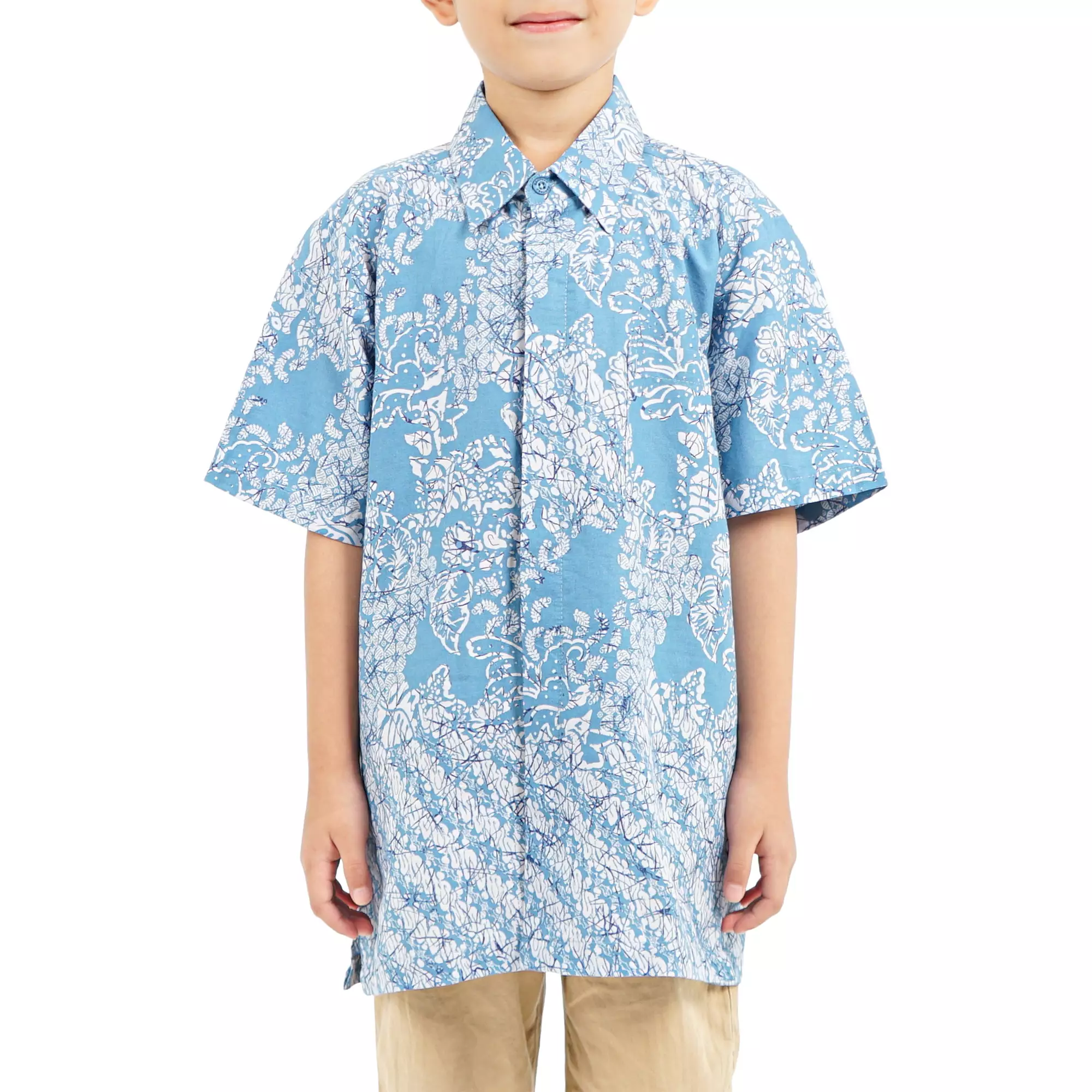 Kemeja Batik Anak Laki-laki - Bhatara Batik Irfan - Atasan Batik Modern Lengan Pendek