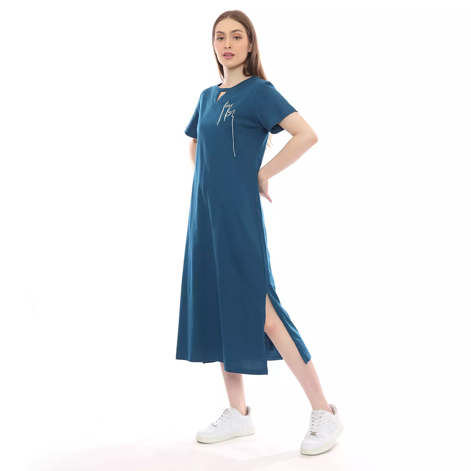 Insight Dress Wanita Biru Tua C Ribhold Midi Dress Planet Surf