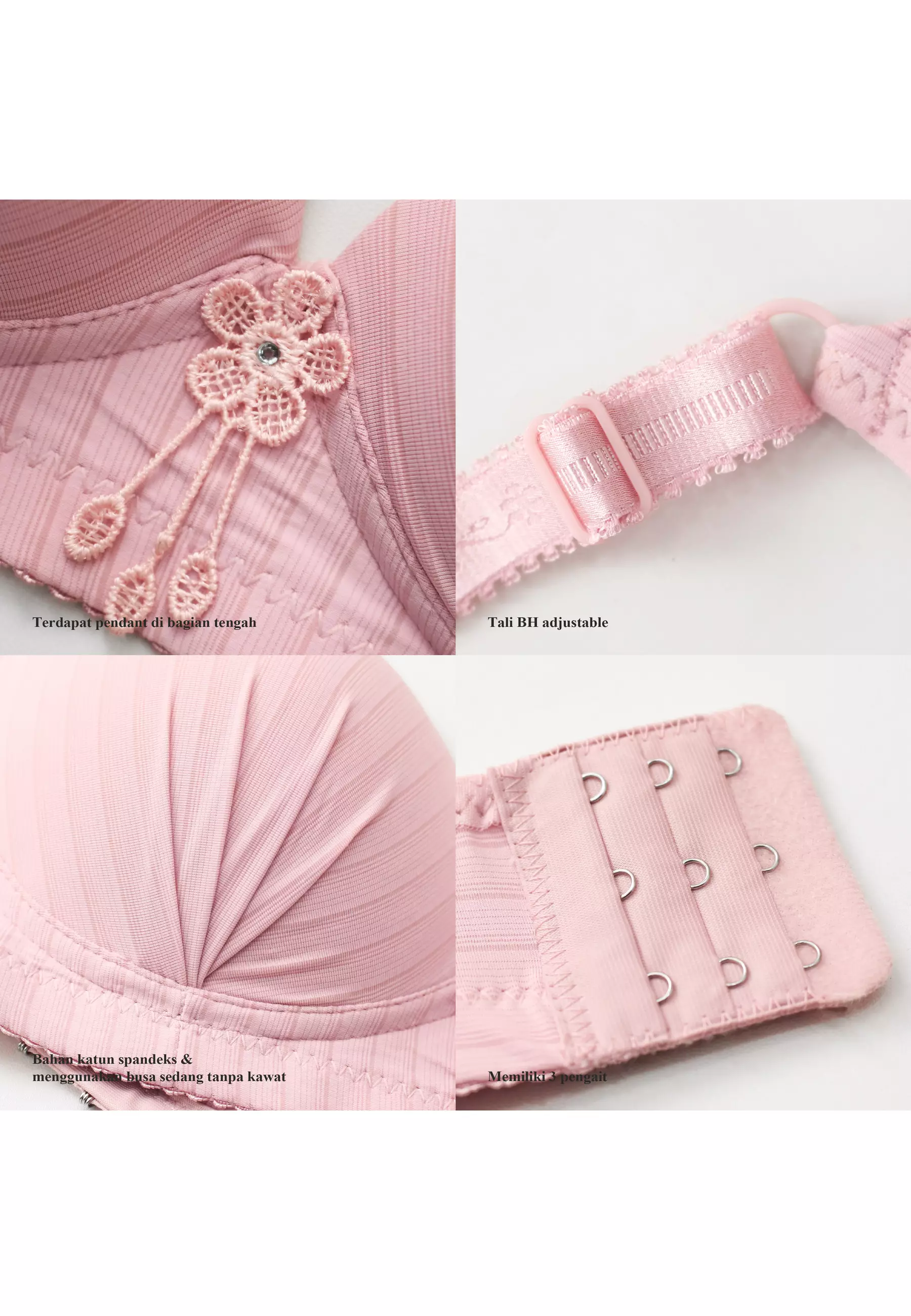 You’ve ( YouHave ) BH Wanita Bra Wanita Busa Tipis Tanpa Kawat Katun Jepang Seksi Cup B C Kait 3 100092