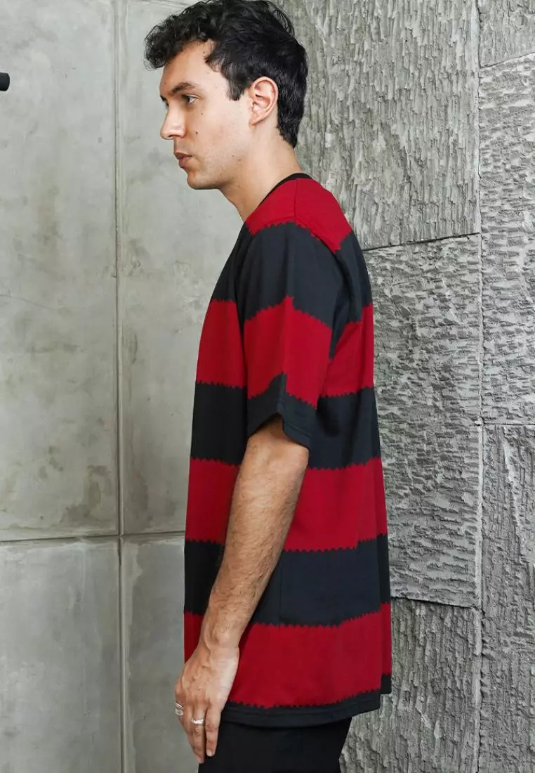 MATSUDA Kaos Oversize 20s Stripe T shirt Katun Ogori