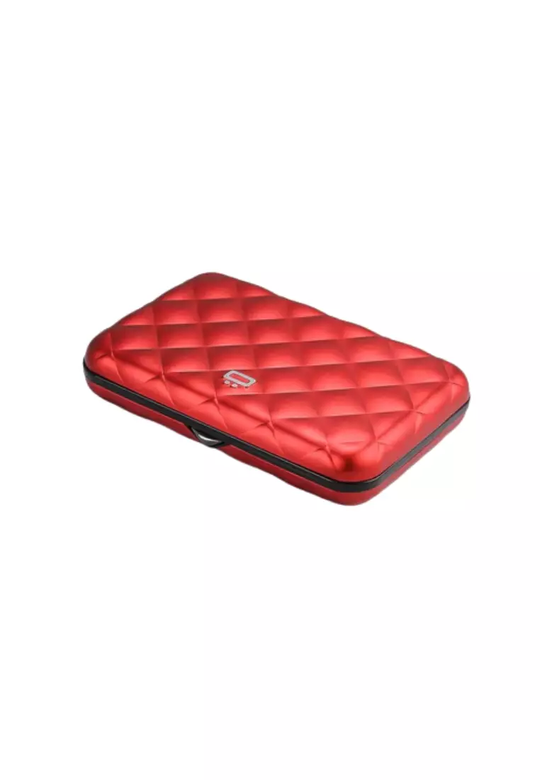 Quilted Button Aluminium Wallet-1000003-Red