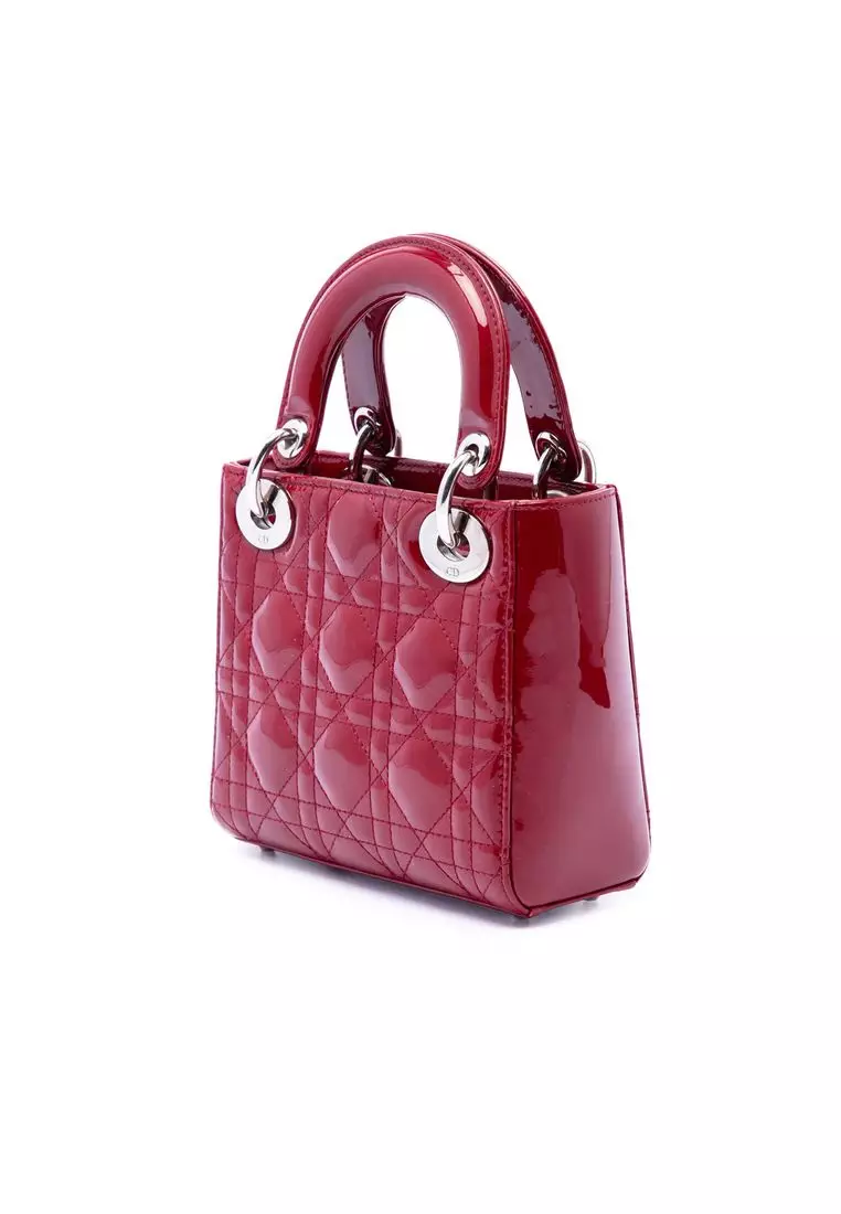 Pre-Loved Dior Mini Patent Cannage Lady Dior
