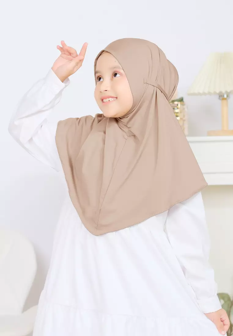 Cotton Bee - Alisha Hijab Instan Anak | Bergo Kerudung Tali Anak - L
