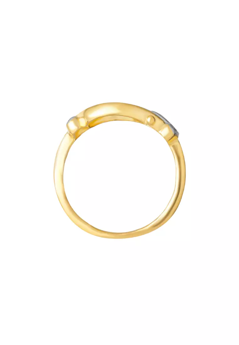 TOMEI Dual-Tone Knot Ring, Yellow Gold 916