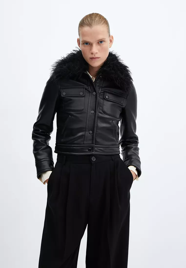 Fur collar outlet jacket