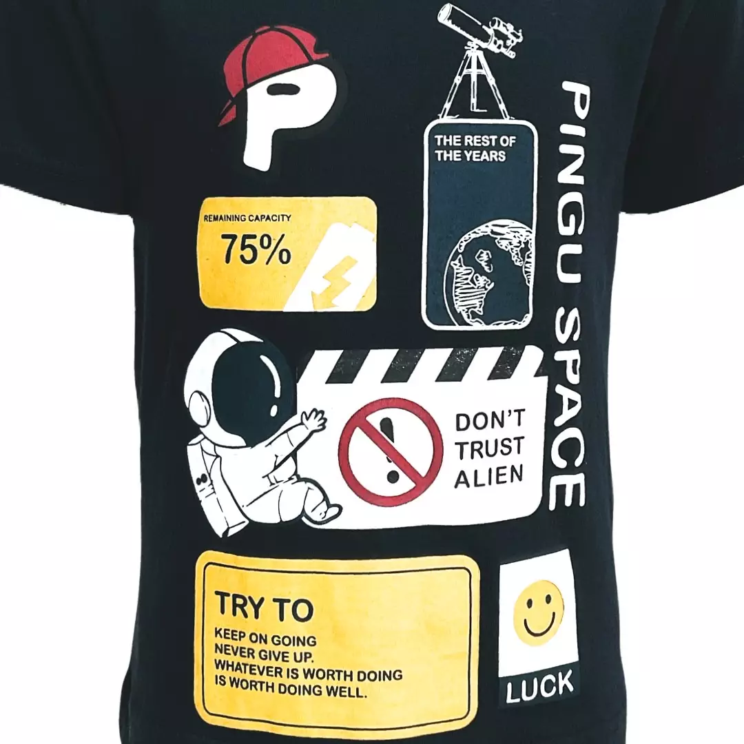 Pingu Kaos Anak Laki Laki Sablon Astronot Navy 92000727