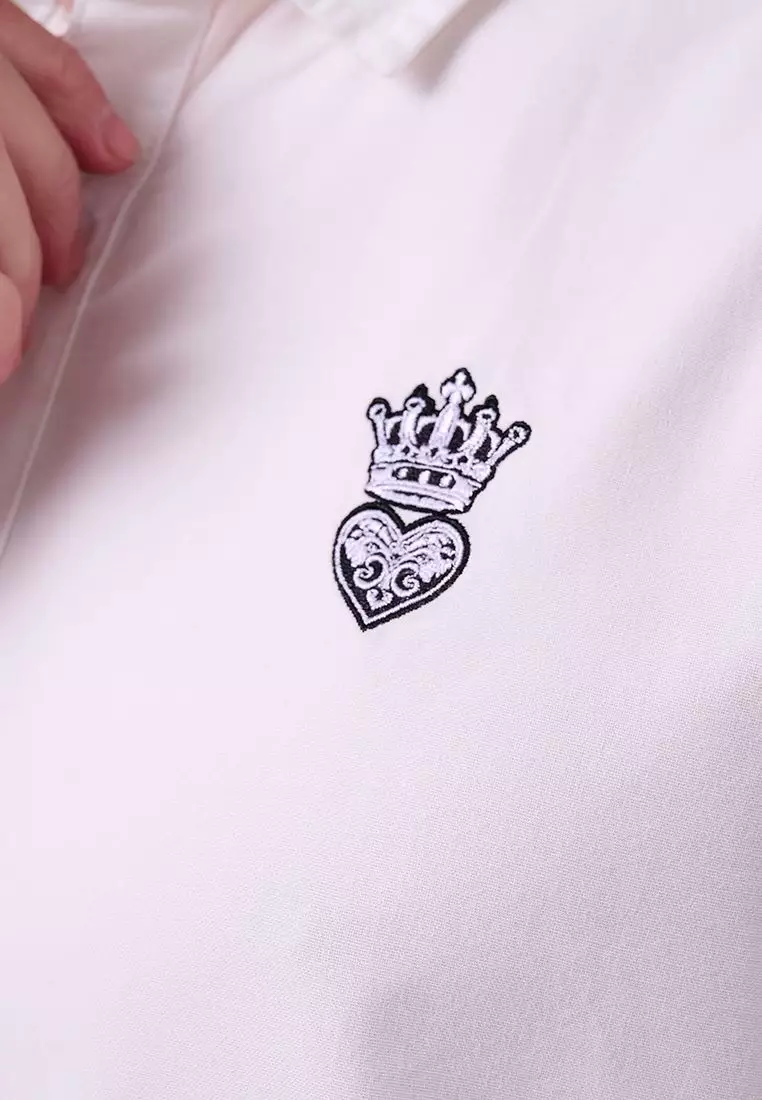 MANZONE X Merry Riana - Kemeja Lengan Panjang Pria Crown Modern Fit - White Warna White