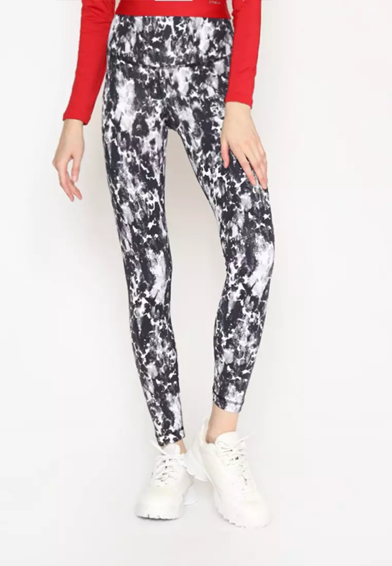 Fitwear - Legging Olahraga Wanita BRIGITTA PLAIN PRINTED - BLACK PRINT