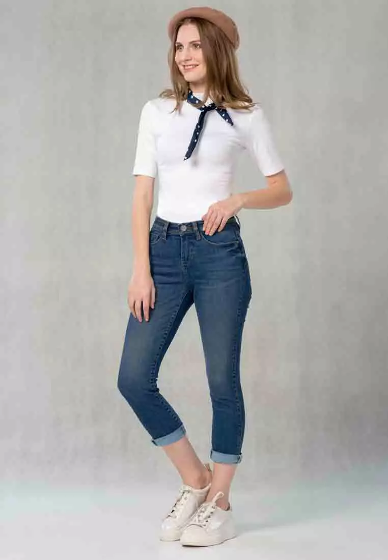 C2 Wizler Blue Jeans Capri Push Up