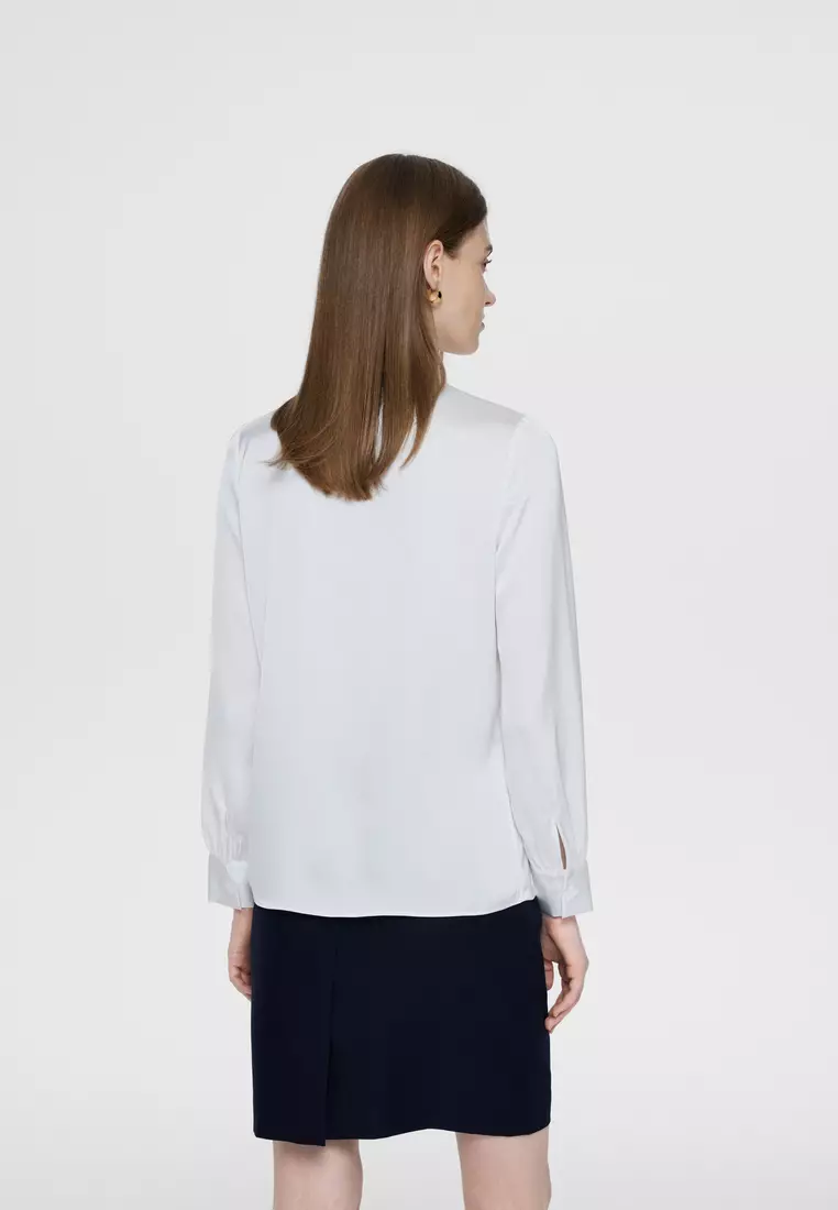 Polyester Stand Collar Blouse