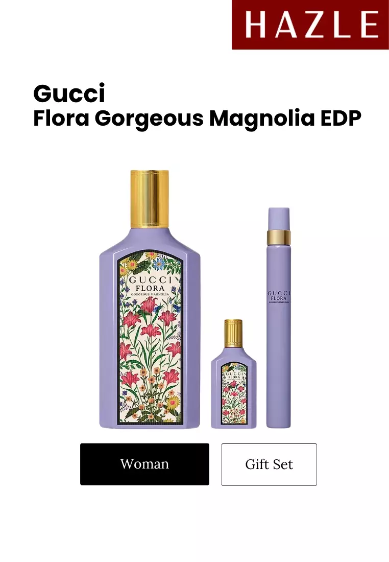 [Gist Set] Flora Gorgeous Magnolia Woman EDP 100 ml + Miniature 5 ml + Travel Spray 10 ml