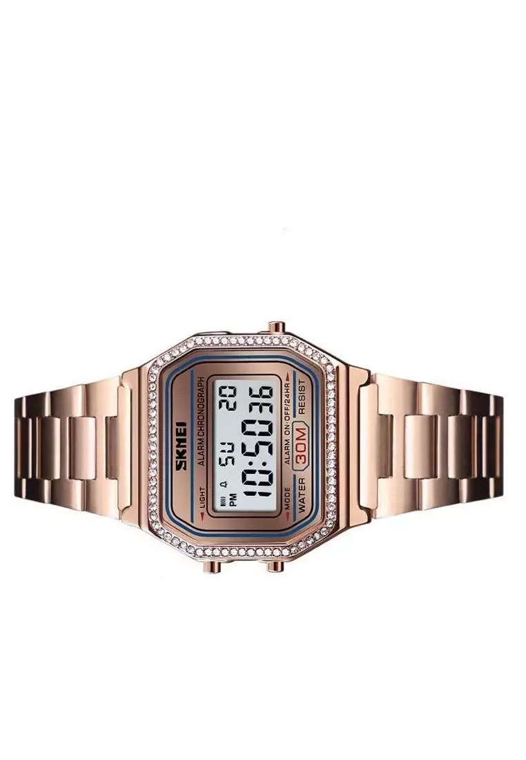 Jam Tangan Kasual Digital Pria Waterproof Strap Tali Material Stainless Steel GS48 ORIGINAL