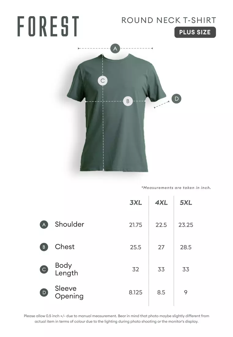 Forest Plus Size T Shirt Men 100% Cotton Soft Unisex Round Neck Big Size Plain Tee | PL23585-38DustyBlue