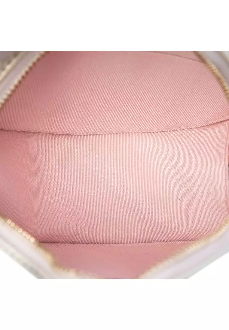 Pre-Loved Chanel Cc Quilted Iridescent Lambskin Round Clutch With Chain