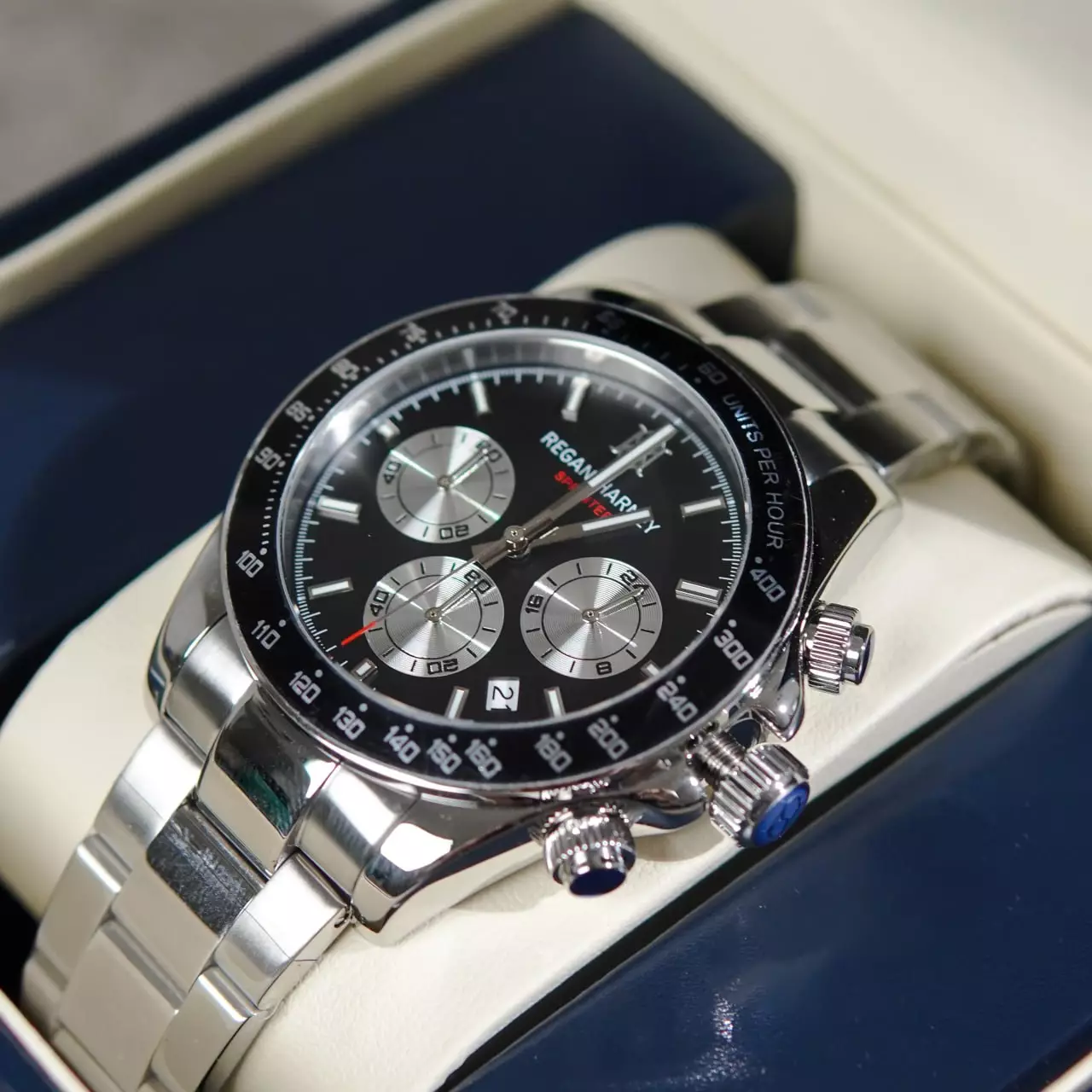 Jam Tangan REGAN HARNEY RH 008-01 SPRINTER BLACK STAINLESS STEEL WATCH 100% ORIGINAL - OS