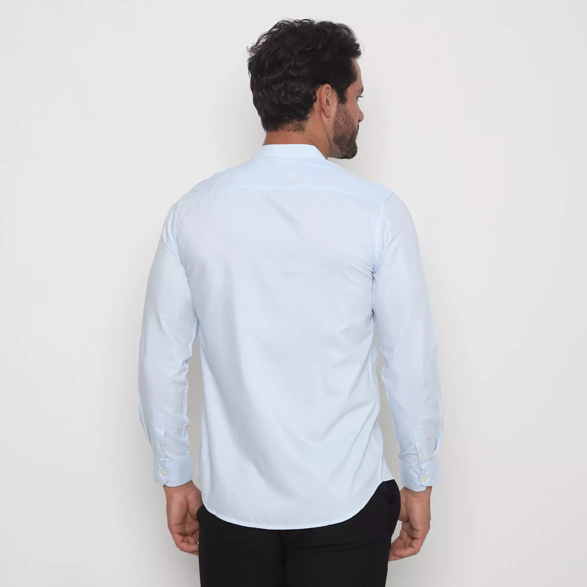 Platini Kemeja Pria Koko Shanghai Lengan Panjang Biru 961201