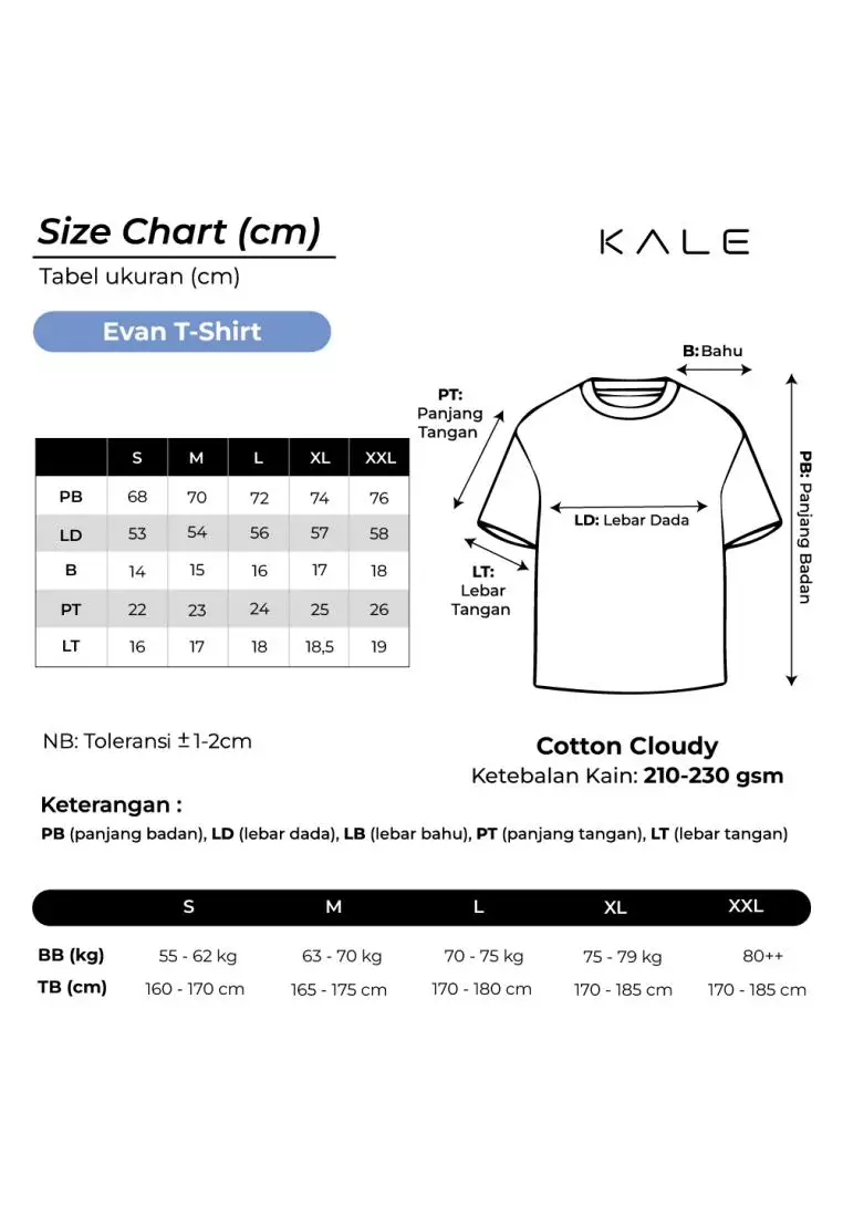Kale Evan Black / Cotton Cloudy / Kaos Boxy Fit / Kaos Korea / Atasan Kaos Pria / Kaos Basic Pria