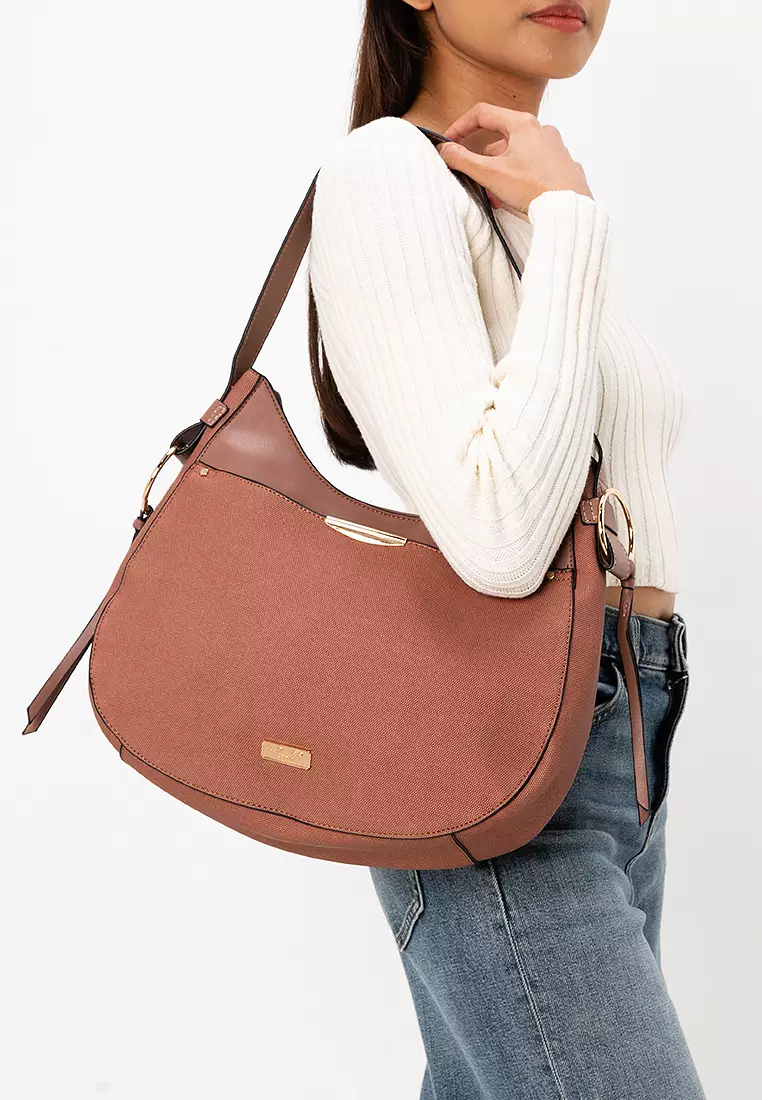 Duo-Texture Convertible Shoulder Bag