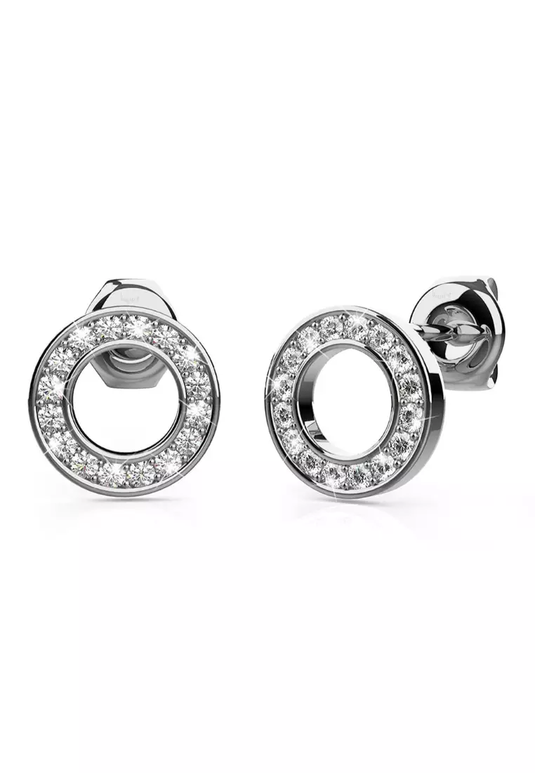 White gold deals swarovski earrings