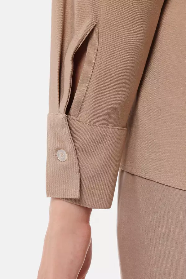 MINIMAL - Emika - Kemeja Lipit with belt - Beige