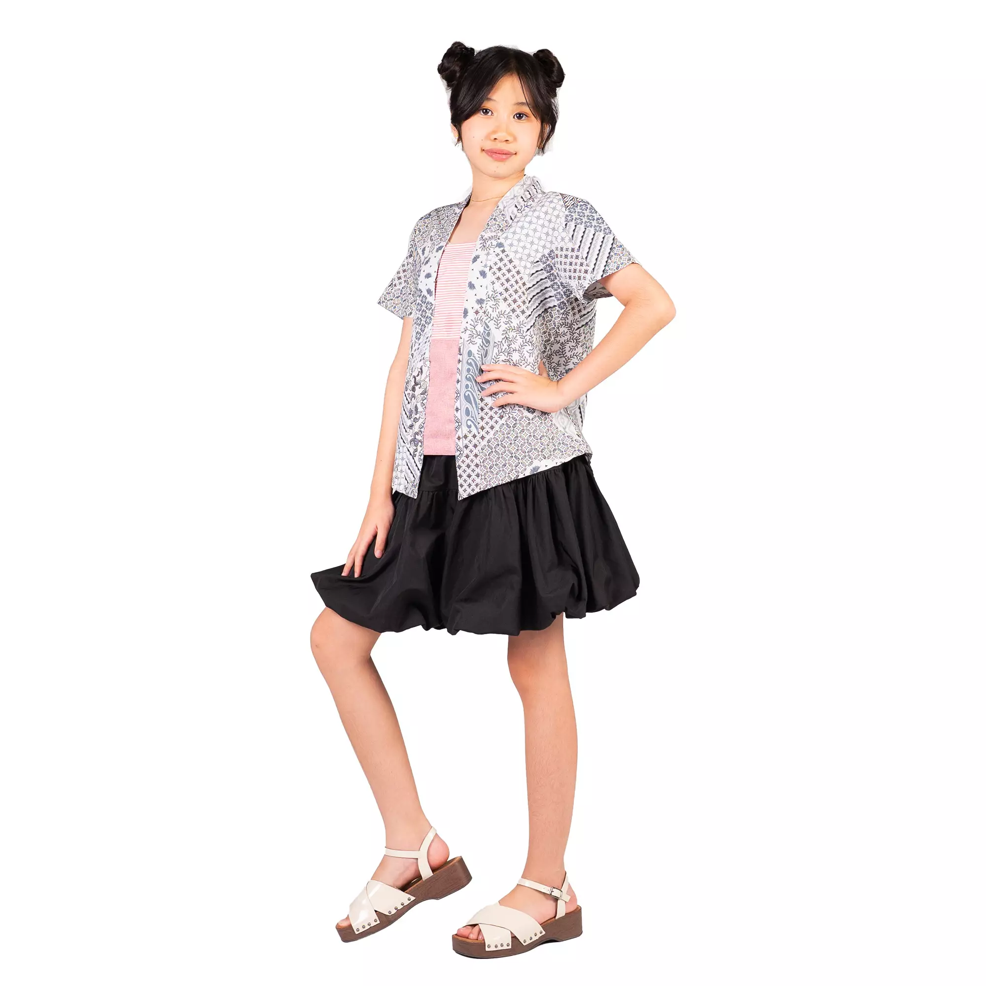 Blouse Batik Anak Perempuan - Bhatara Batik Cerita - Atasan Batik Modern Lengan Pendek