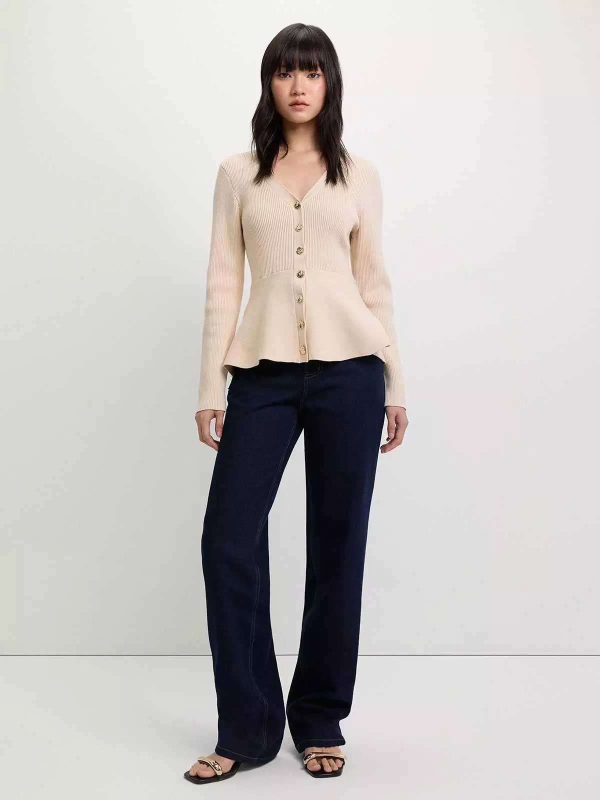 Buttoned Knit Top - Ivory