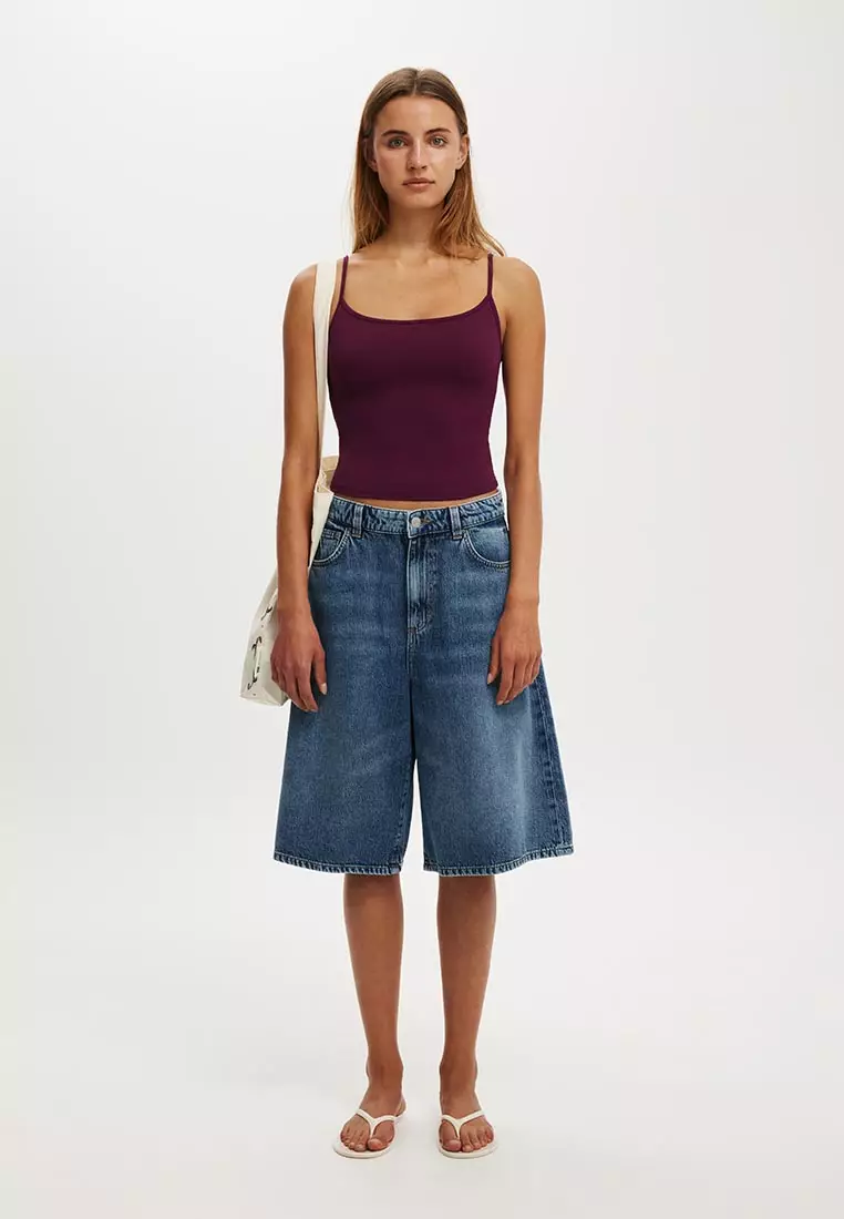 Lyocell Wide Denim Jorts