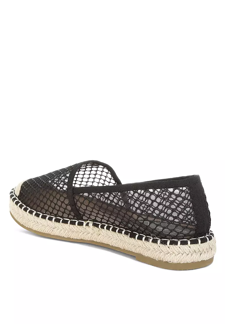 Mesh Espadrille Loafers In Black