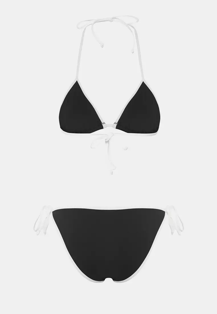 Black Triangle Regular Waist Bikini Set TBESS25BT00187