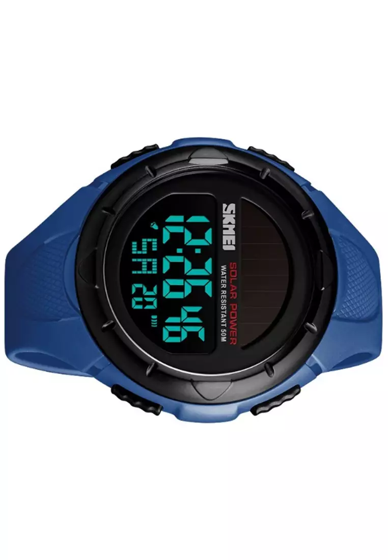 Jam Tangan Casual Tenaga Solar Pria Digital Waterproof Many Function Strap Tali Material Silicon JT92 ORIGINAL