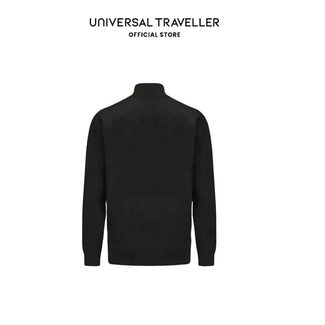 Universal Traveller HENLEY MOCK NECK ARGYLE KNITTED SWEATER KS24073