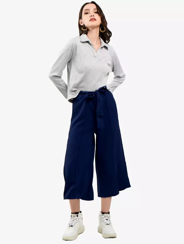 TONIQUE Kaos Wanita Katun Combed 24s Lengan Panjang KELLY Abu Abu