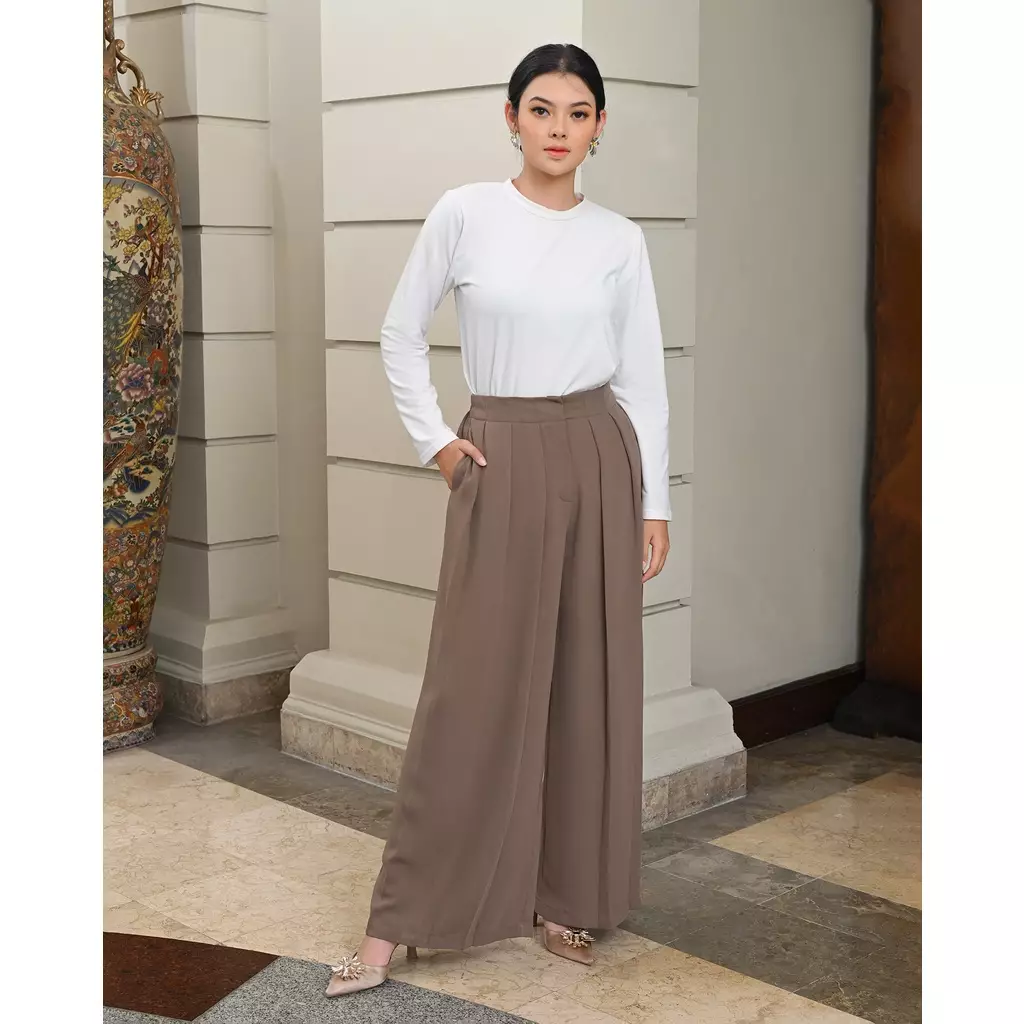 Geulis.id EDNA PANTS (3 warna) Bottom - BROWN