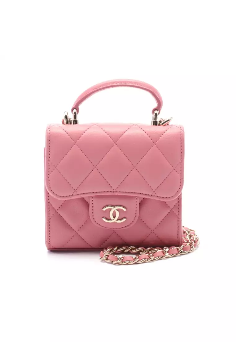 Chanel Pre-loved CHANEL Mini Matelasse Chain u200bu200bClutch Chain u200bu200bShoulder Bag  Lambskin Pink Gold Hardware 2Way 2023 | Buy Chanel Online | ZALORA Hong Kong