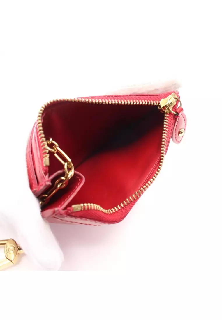 Pre-owned Pochette Cle Monogram Red