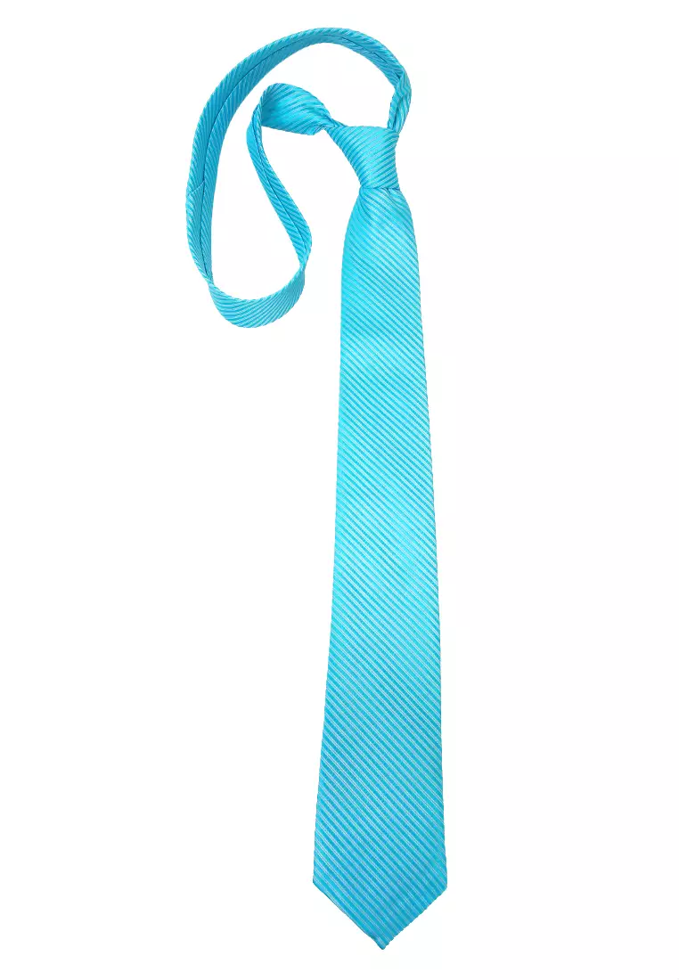 Ocean Dasi Pria Garis Long Line Tie Man Neckwear Aksesoris Fashion Material Polyester ORIGINAL - Light Blue