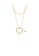 Glamorousky silver Simple and Romantic Plated Gold 316L Stainless Steel Hollow Heart Pendant with Double Layer Necklace AFEADACB7CC509GS_2