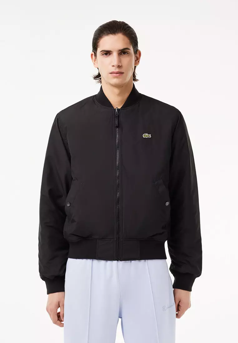Lacoste black bomber jacket on sale