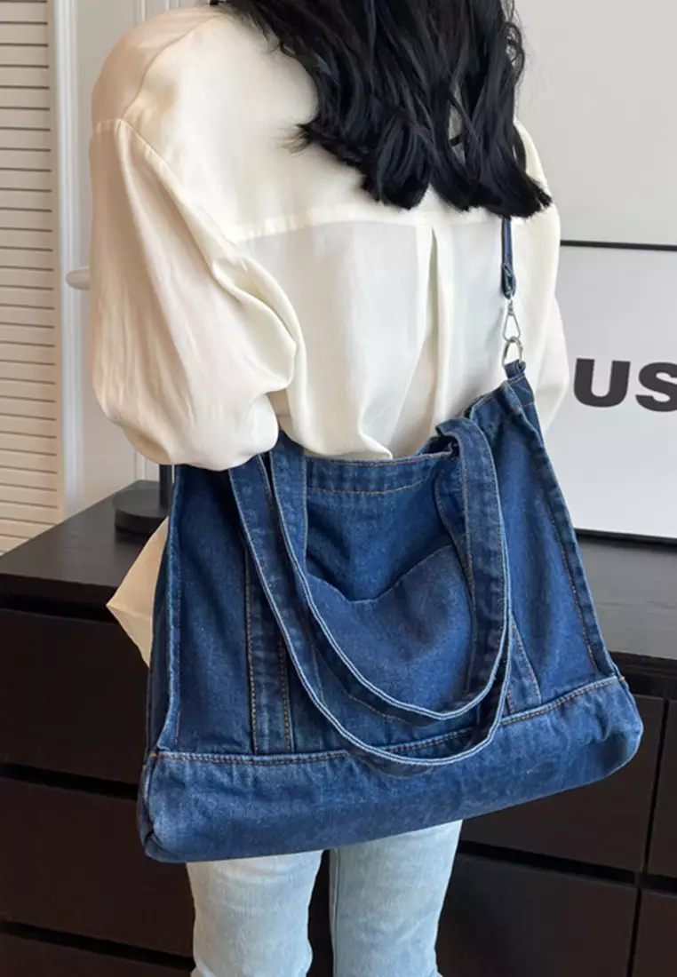 牛仔布休閒日系單肩包