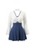 A-IN GIRLS white and blue Elegant mesh-paneled swimsuit B9619USC6161EDGS_4