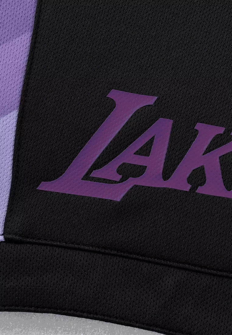 Cromatics Team Logo Print Los Angeles Lakers Regular Fit Mens Basketball Shorts