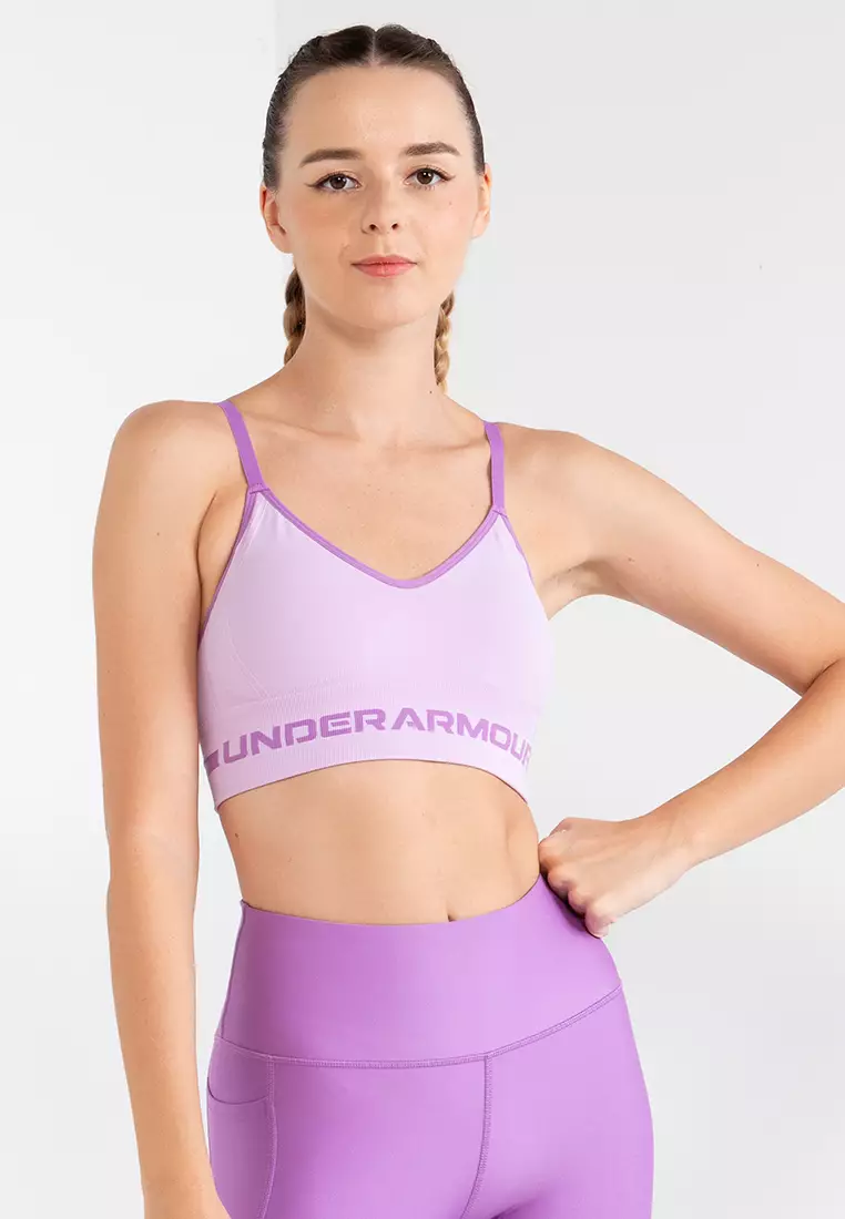 Womens sports bra with support Under Armour SEAMLESS LOW LONG BRA